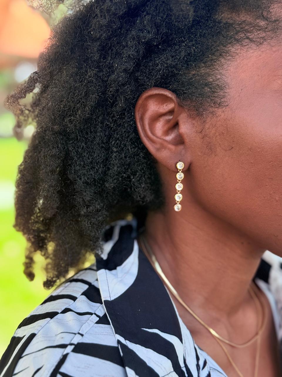 Boucles d'oreilles pendantes Eleonor acier inoxydable strass femm