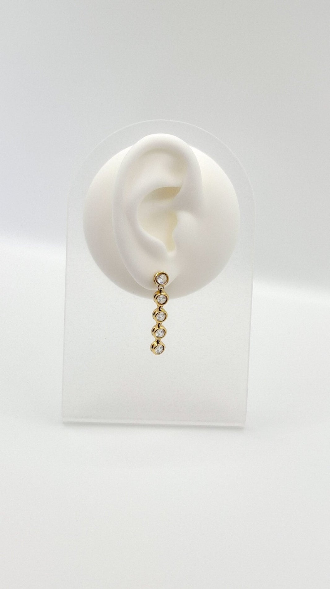 Boucles d'oreilles pendantes strass acier inoxydable femme