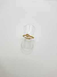 Bague coeur acier inoxydable strass femme