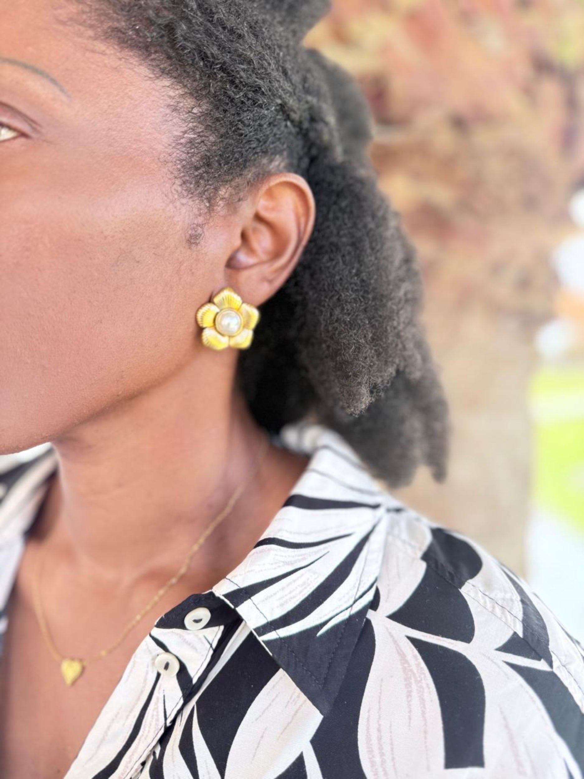 Boucles d'oreilles fleur acier inoxydable femme