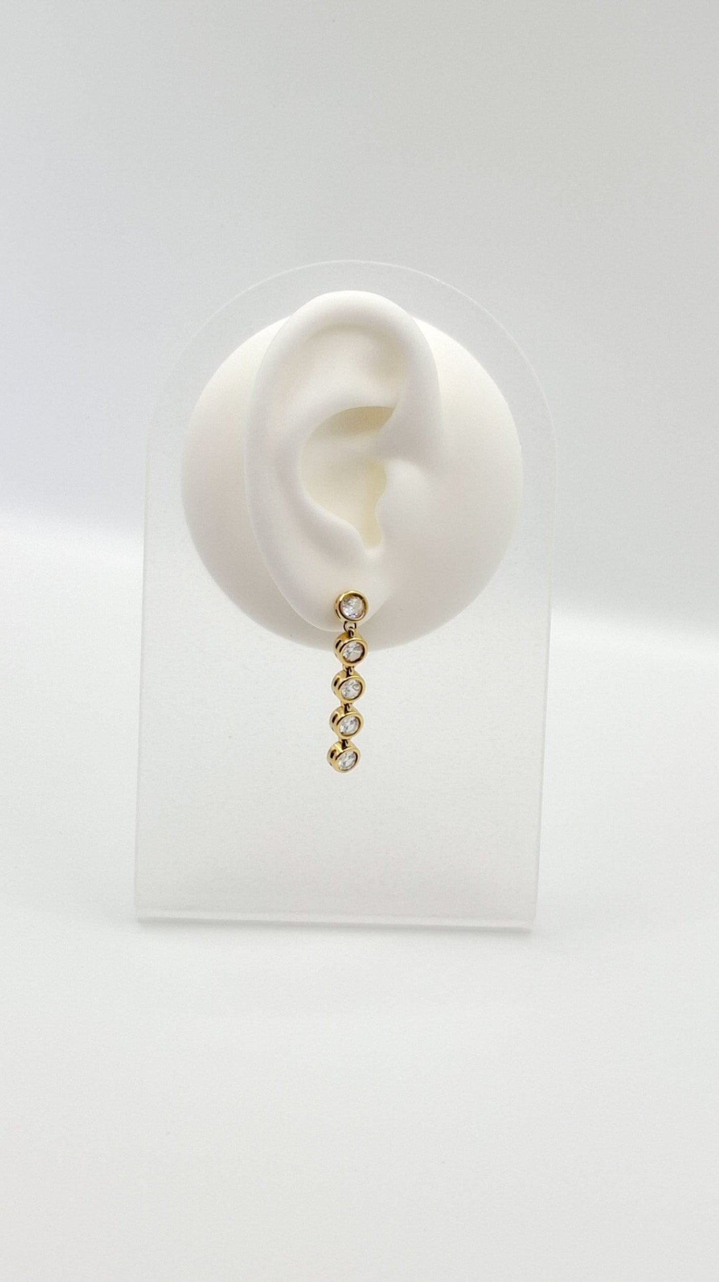 Boucles d'oreilles pendantes strass acier inoxydable femme