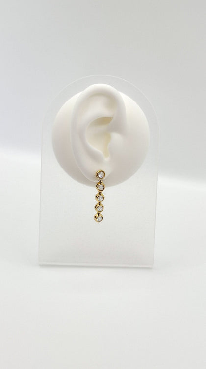 Boucles d'oreilles pendantes strass acier inoxydable femme